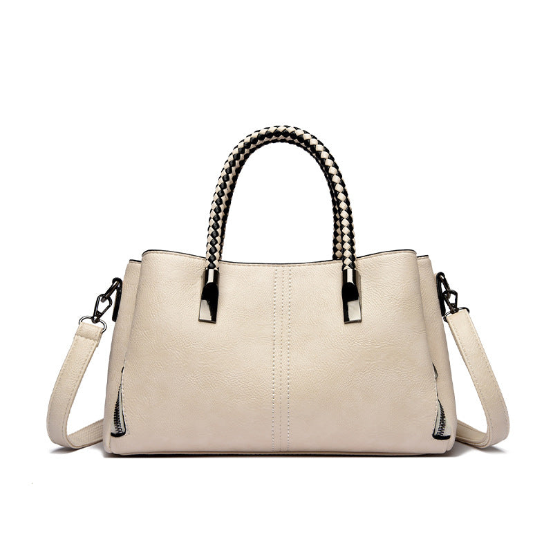 Elegant Braided Handle Handbag