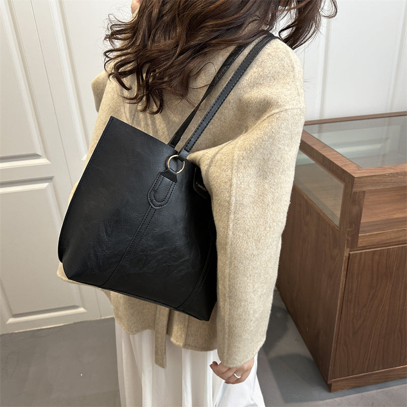 Women's elegant shopping bag with textured design-https://detail.1688.com/offer/1007496887496.html-Calm Wears-Black-nothing-Calm Wears