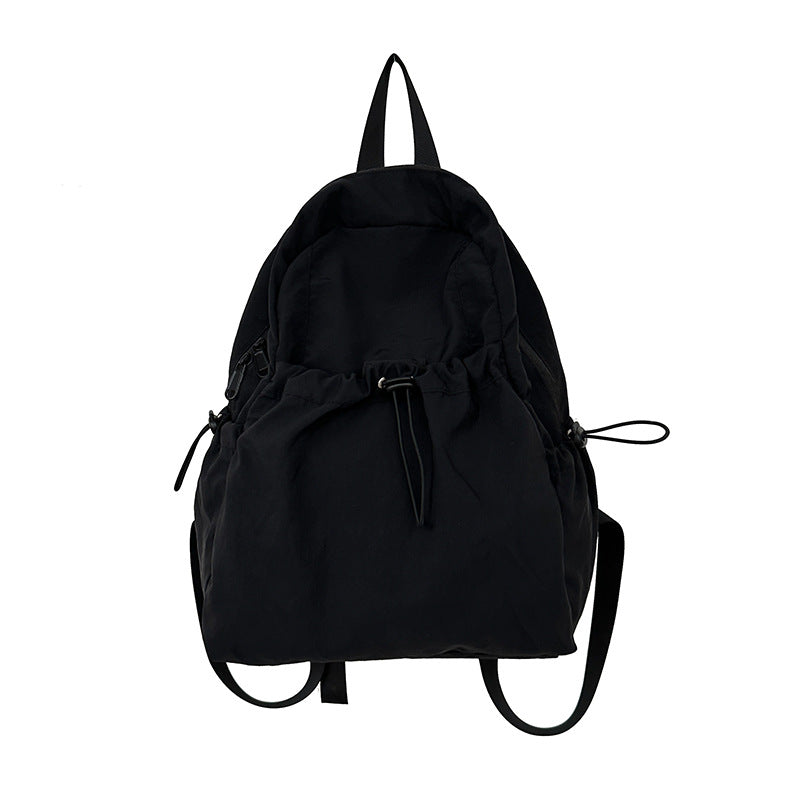 Leisure backpack with innovative drawstring and comfortable carrying system