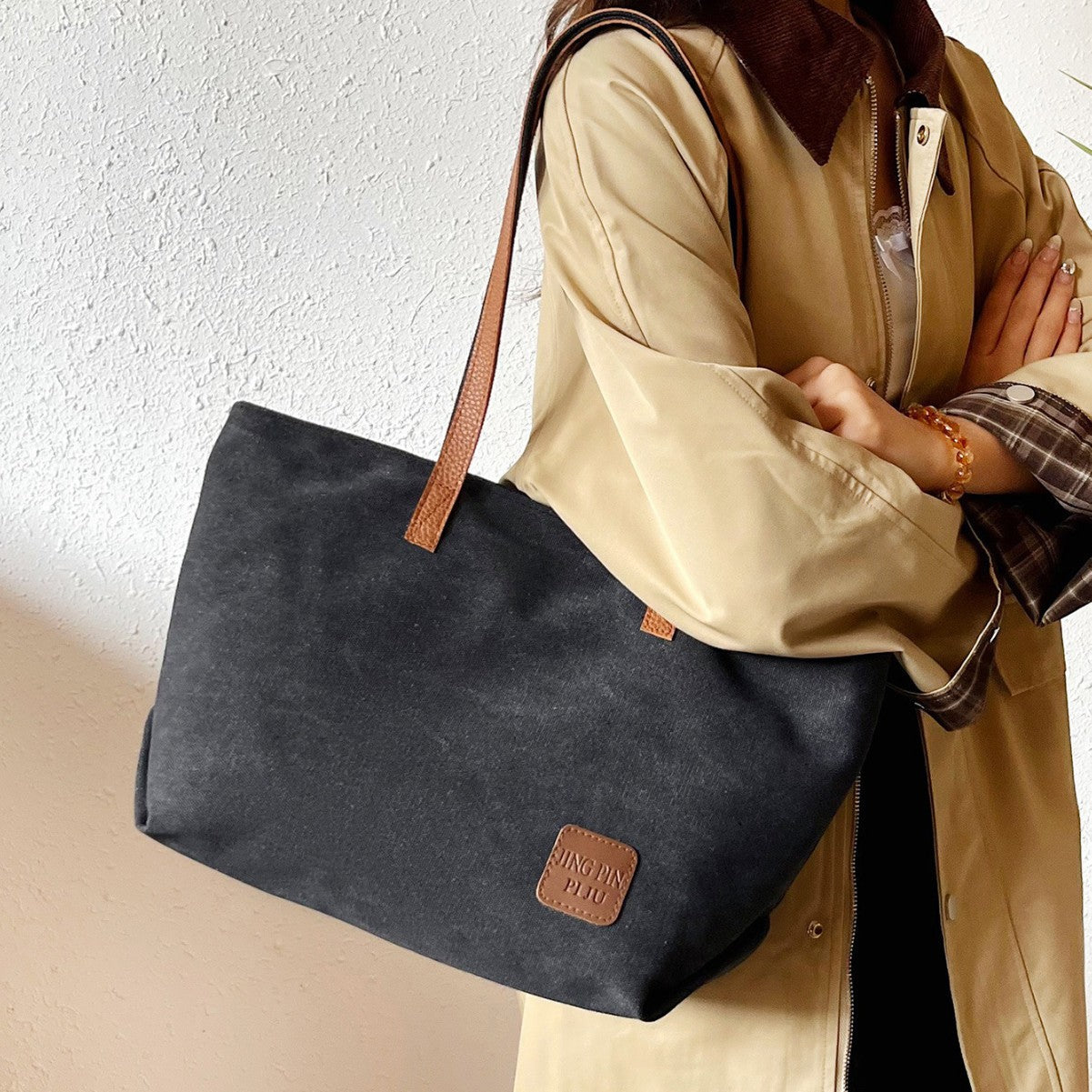 Ladies elegant tote bag-https://detail.1688.com/offer/851557556086.html-Calm Wears-Gray-nothing-Calm Wears