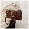 Crocodile Patterned Chain Strap Handbag