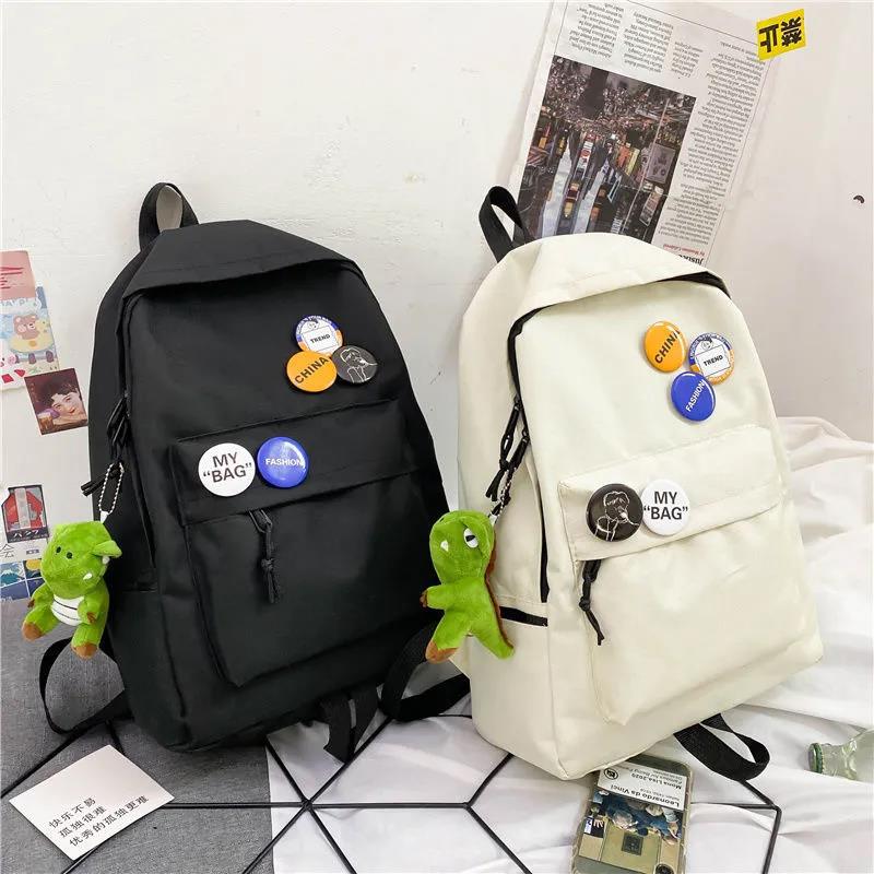 Backpack with Creative Badge Design