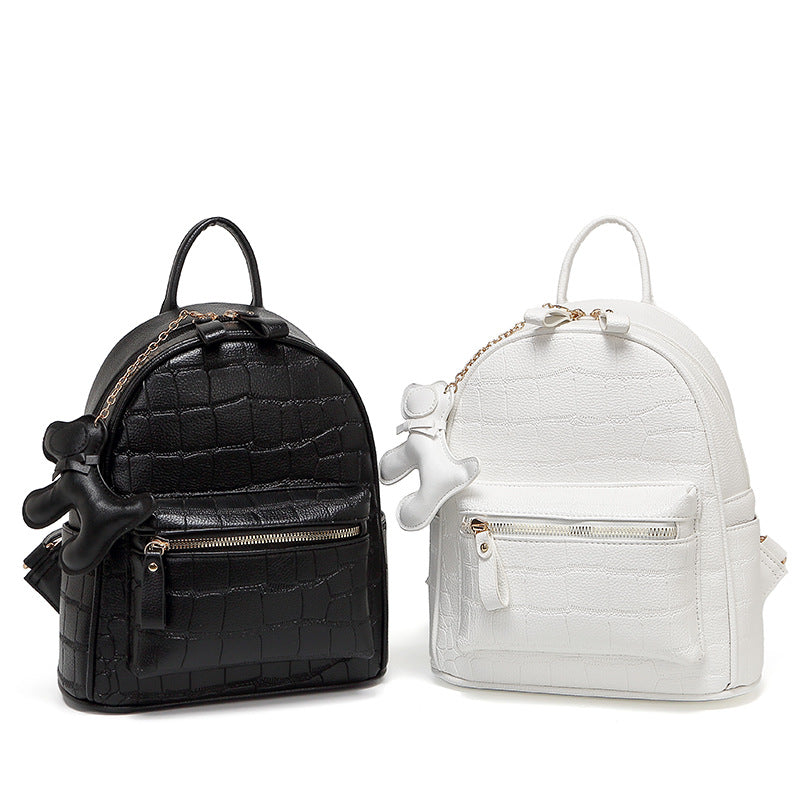 Crocodile-Embossed Mini Chic Backpack