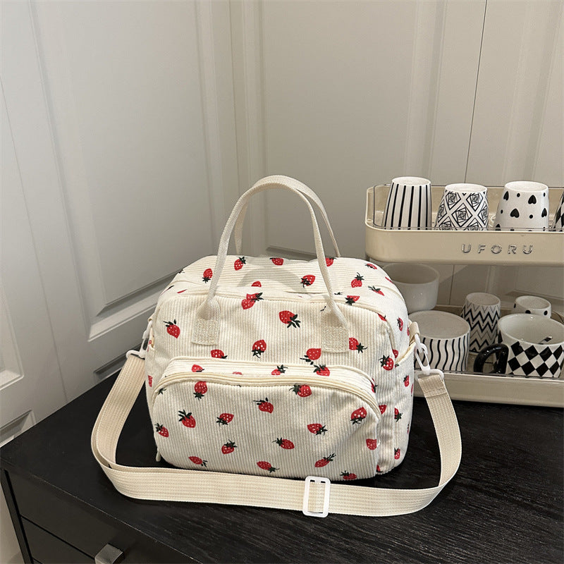 WoPlayful Strawberry Print Crossbody Bag