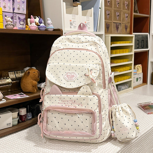 Cute Cat Ear Design School Backpack-https://detail.1688.com/offer/1063521327771.html-Calm Wears-Pink-Calm Wears