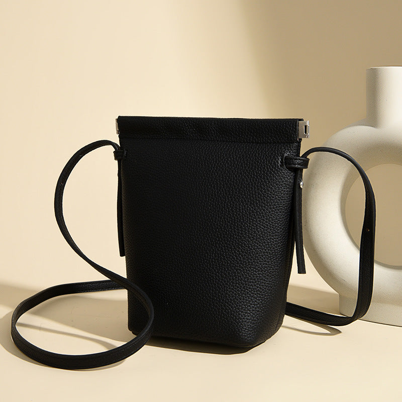 Elegant Textured Bucket Bag