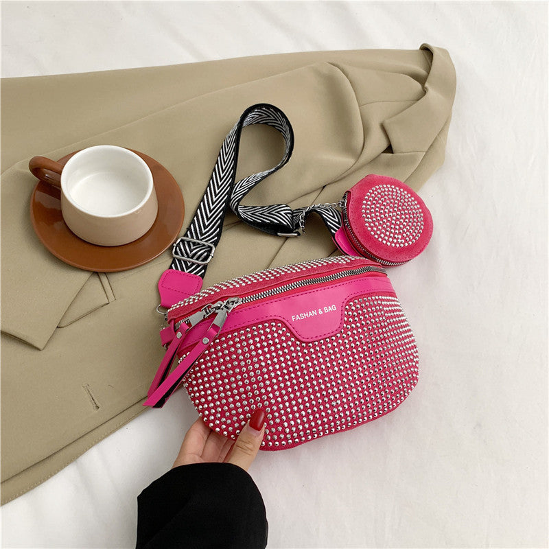Stylish Rhinestone Embellished Mini Crossbody Bag