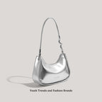 Sleek Metallic Evening Shoulder Bag