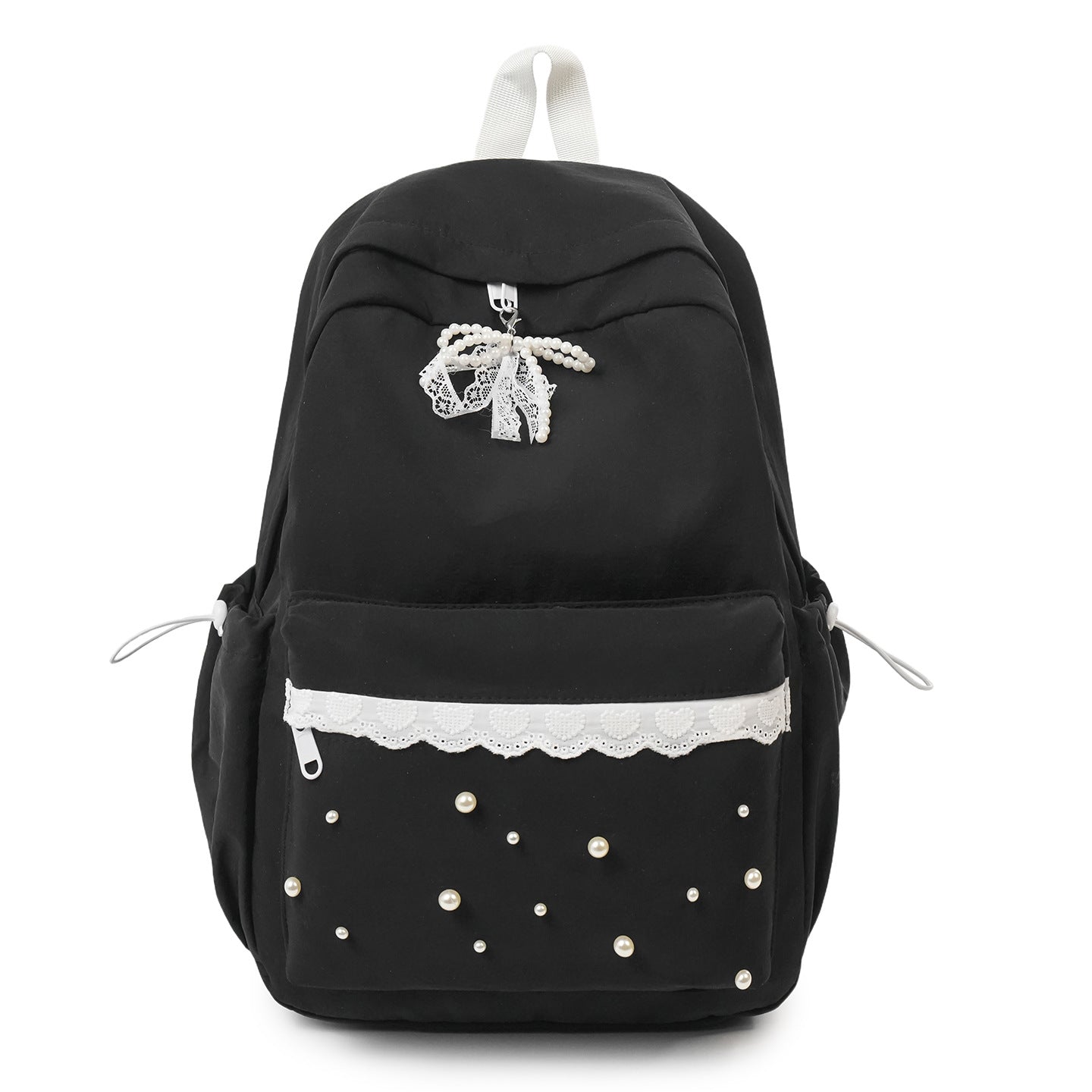 Decorative Pearl-Embellished Backpack