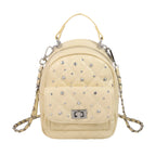 Quilted Mini Backpack with Rhinestone Accents