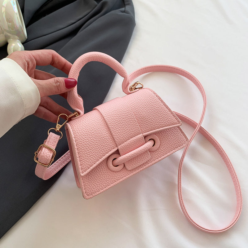 Women's mini handbag with textured leather and stylish closure-https://detail.1688.com/offer/792047284461.html-Calm Wears-Rosa-nothing-Calm Wears