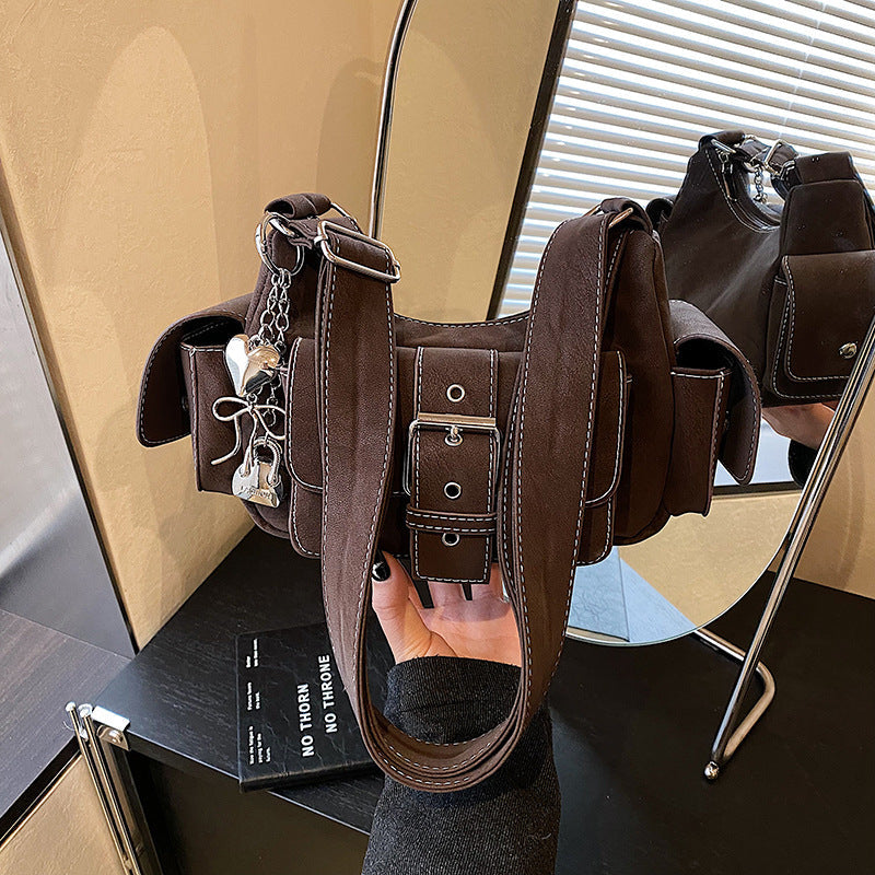 Women's shoulder bag in modern design with practical compartments-https://detail.1688.com/offer/1009380597804.html-Calm Wears-Braun-Size: without pendant-Calm Wears