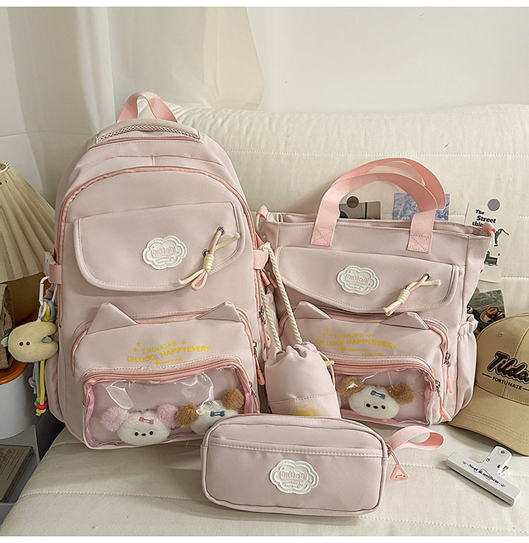 Multi-Functional School Backpack and Tote Bundle-https://detail.1688.com/offer/1014295663140.html-Calm Wears-Pink-Calm Wears