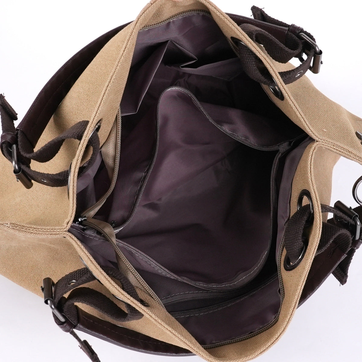 Stylish Multi-Pocket Canvas Handbag