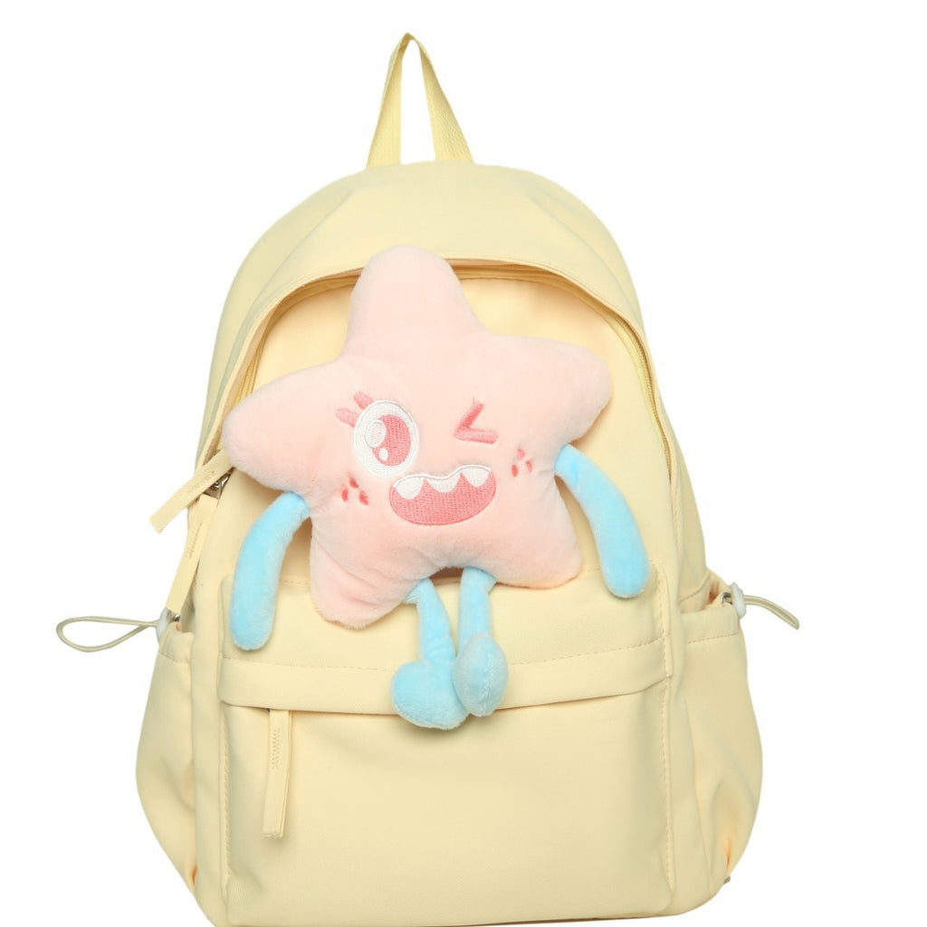 Plush backpack with playful star motif