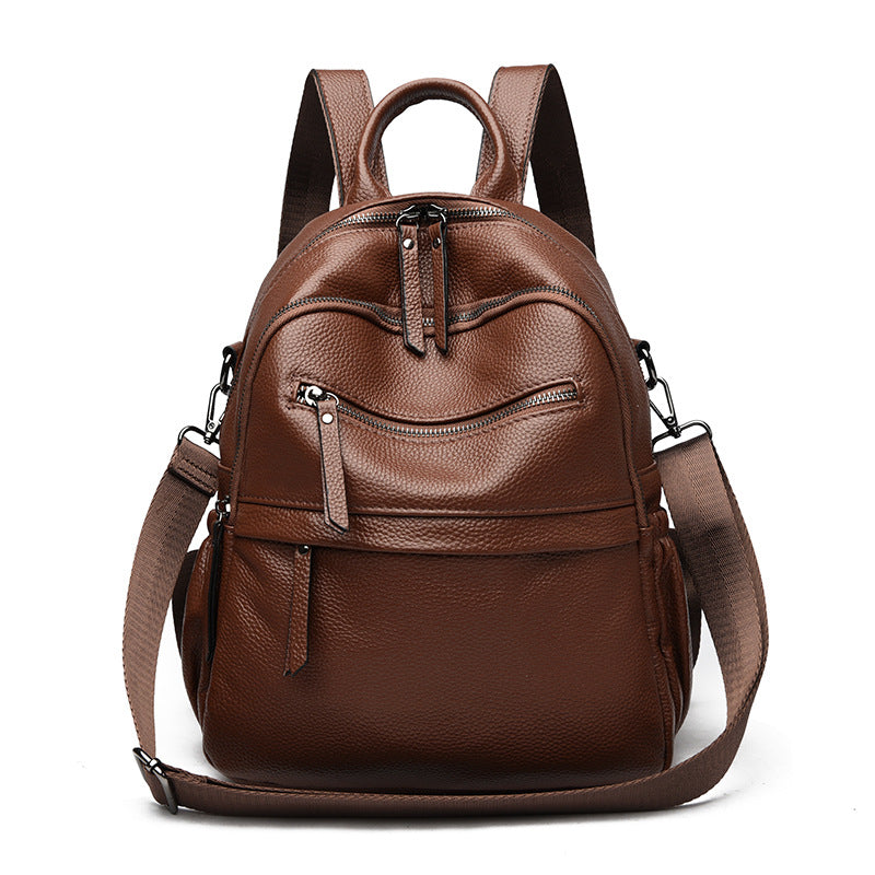 Multi-Functional Textured Leather Backpack