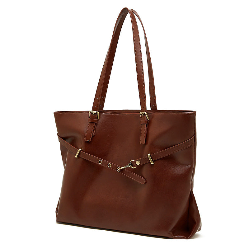 Women's elegant tote bag with practical interior design and stylish accents-https://detail.1688.com/offer/990927774275.html-Calm Wears-Coffee-42-Calm Wears