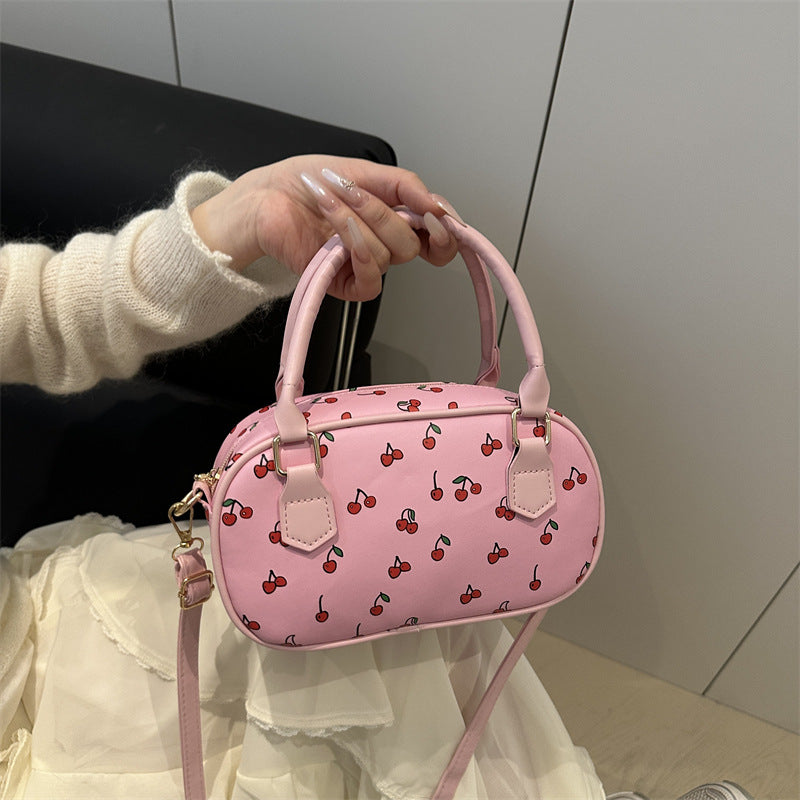 Playful Cherry Print Mini Handbag