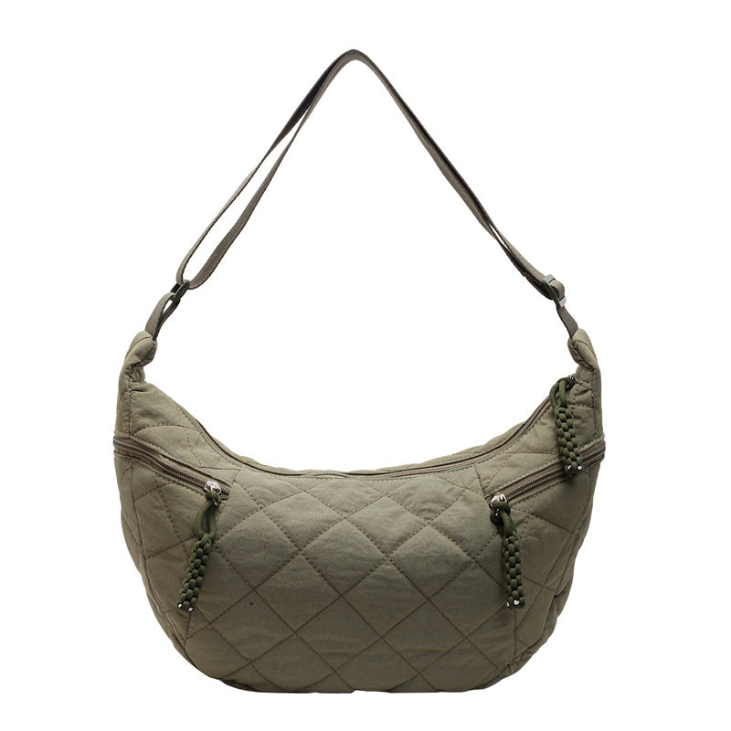 Quilted Soft Fabric Hobo Handbag Calm Wears