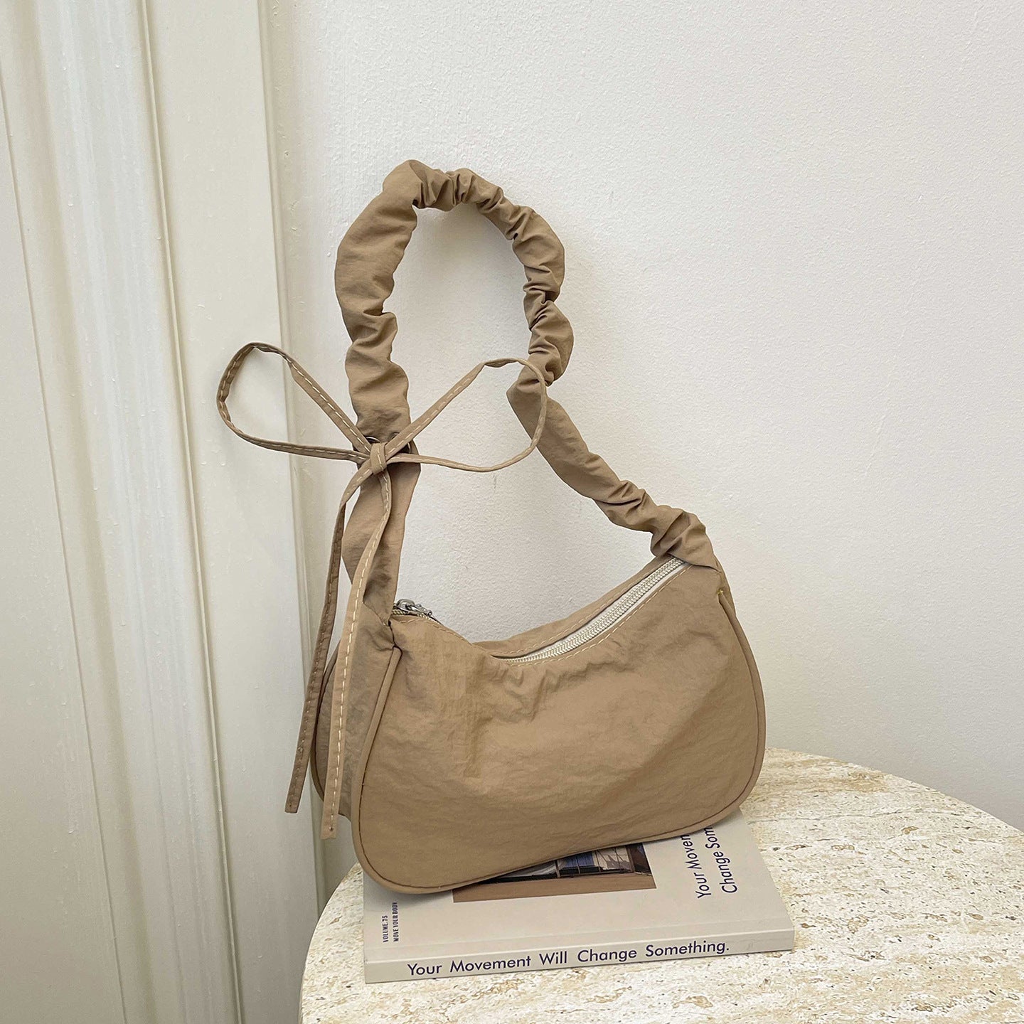 Textured Fabric Sling Bag