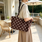 Suede Shoulder Tote Bag