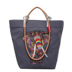 Women's casual tote bag with colorful elephant motif-https://detail.1688.com/offer/1016481794409.html-Calm Wears-Blue-S-Calm Wears