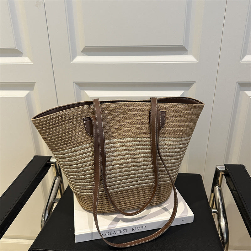 Stylish Straw Beach Tote Bag