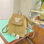 Plush backpack with animal motif