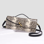Embossed Snake Print Evening Clutch