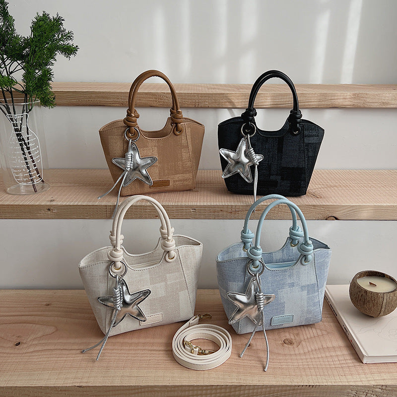Women's Mini Handbag with Fashionable Star Keychain