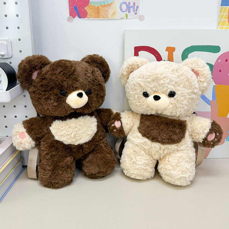 Plush backpack with cute teddy design