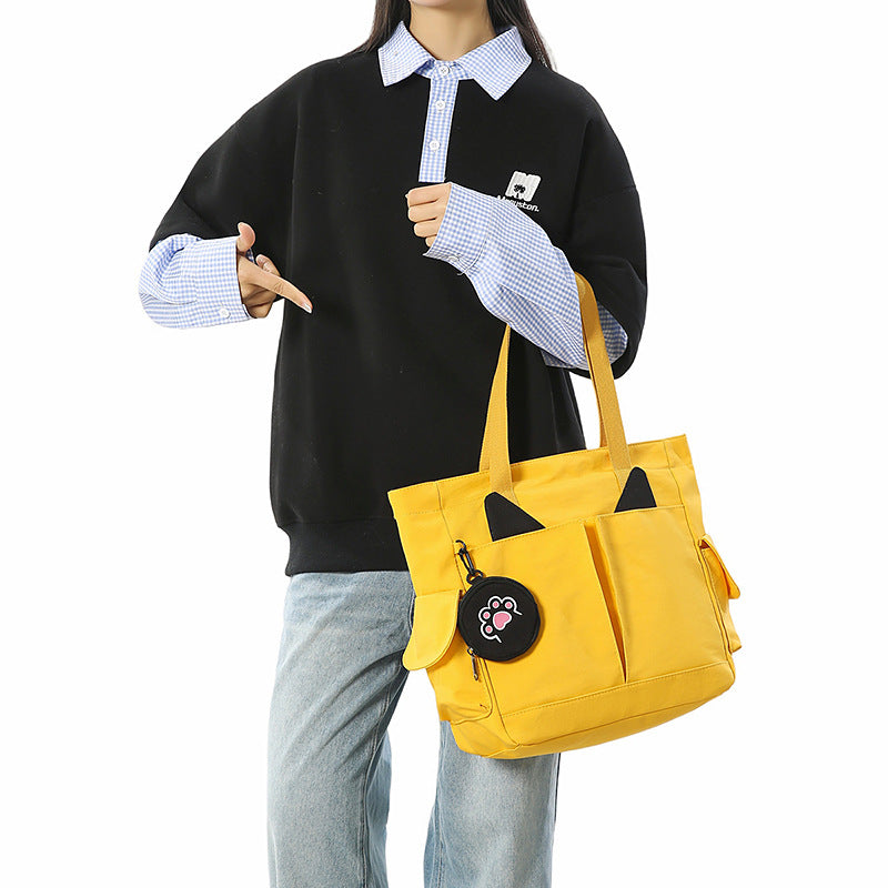 Playful Cat Ear Design Tote Bag