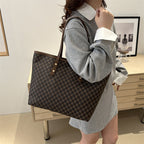 Ladies elegant tote bag with geometric pattern-https://detail.1688.com/offer/999218311520.html-Calm Wears-Khaki-nothing-Calm Wears