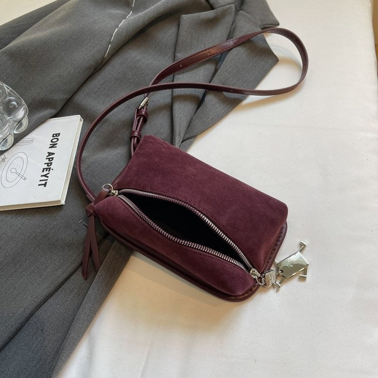 Women's practical shoulder bag made of high-quality suede leather-https://detail.1688.com/offer/974044430038.html-Calm Wears-Braun-nothing-Calm Wears