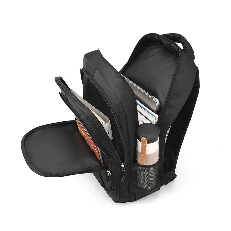 Leisure backpack with ergonomic design and multifunctional compartments
