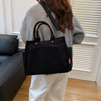 Corduroy Multi-Pocket Tote Bag