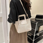 Modern Textured Woven Handheld Bag