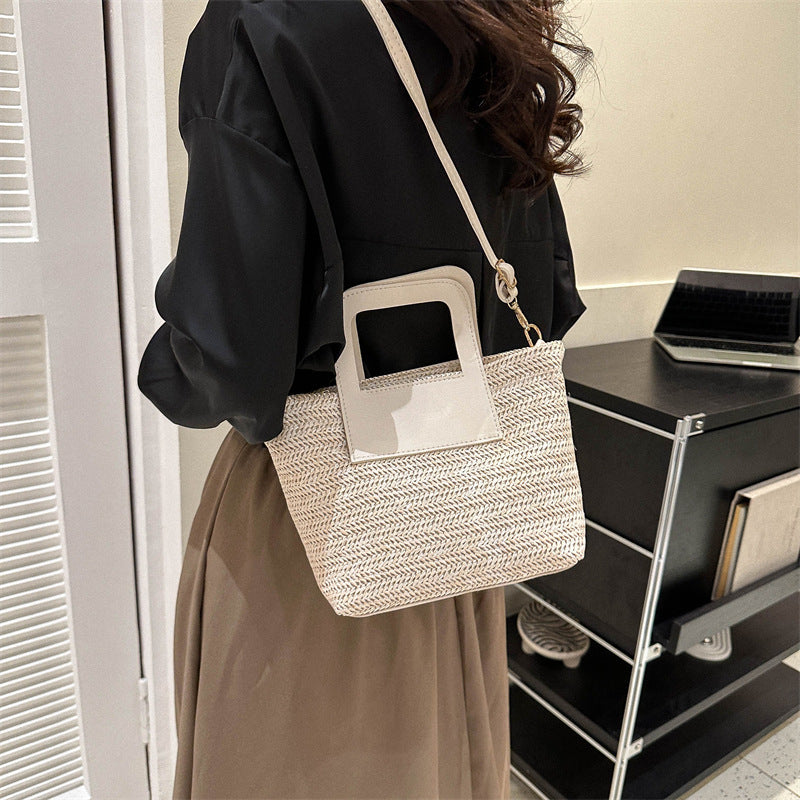 Modern Textured Woven Handheld Bag