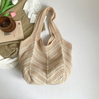 Ladies Crochet Tote Bag-https://detail.1688.com/offer/1031935985588.html-Calm Wears-Khaki-nothing-Calm Wears