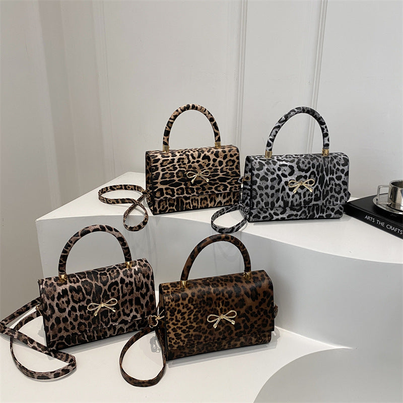 Stylish Animal Print Top Handle Handbag