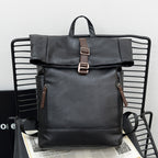Vintage Leather Rolltop Backpack