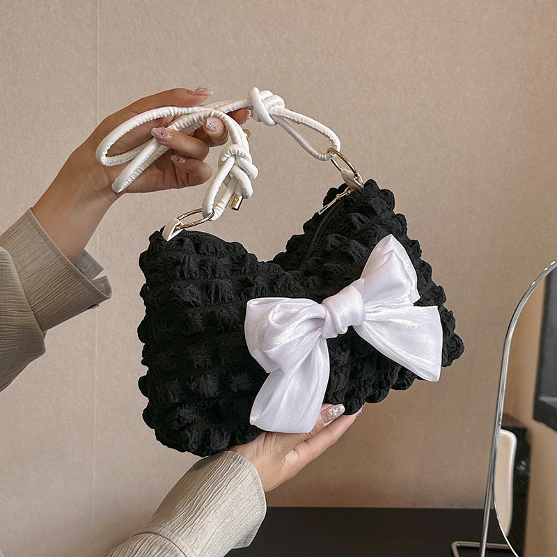 WoBow-Embellished Textured Handbag