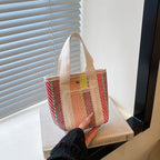 WoColorful Woven Beach Tote Bag