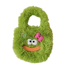 Cozy plush handbag with animal motif