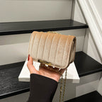 Elegant Quilted Velvet Crossbody Bag