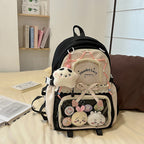 Fashionable leisure backpack with creative details and versatile compartments