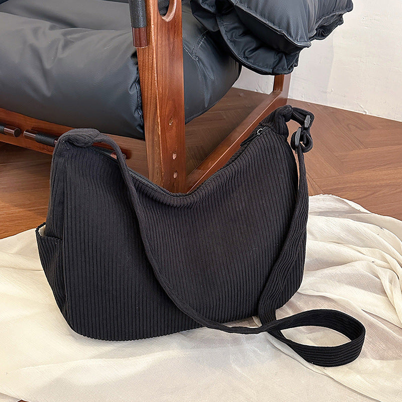 Soft Corduroy Slouchy Shoulder Bag