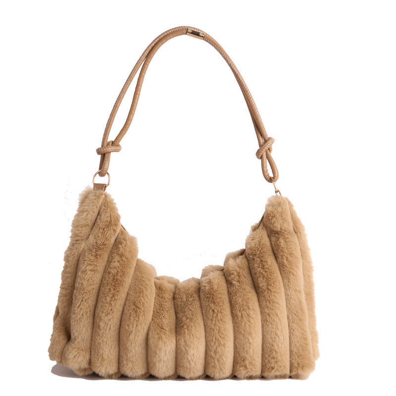 Luxurious Faux Fur Hobo Bag