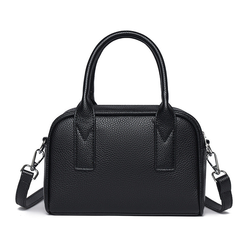 Textured Leather Mini Handheld Satchel