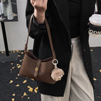 Women's multifunctional shoulder bag with playful charm-https://detail.1688.com/offer/1002505571271.html-Calm Wears-Braun-Size: With pendant-Calm Wears